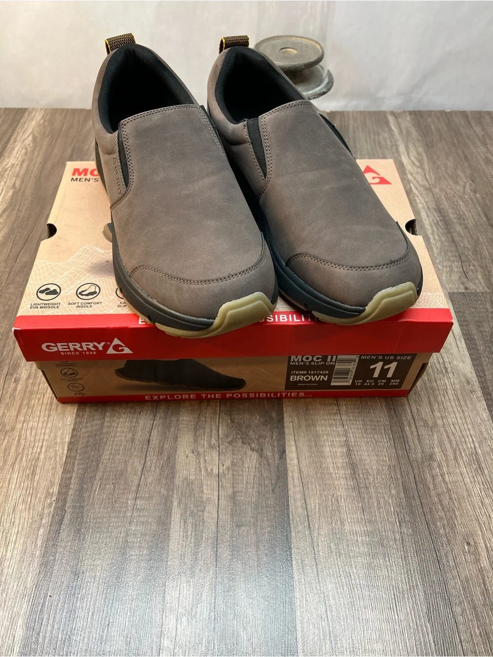 Gerry Weber Men's Gray Brown Slip-On Casual Loafer